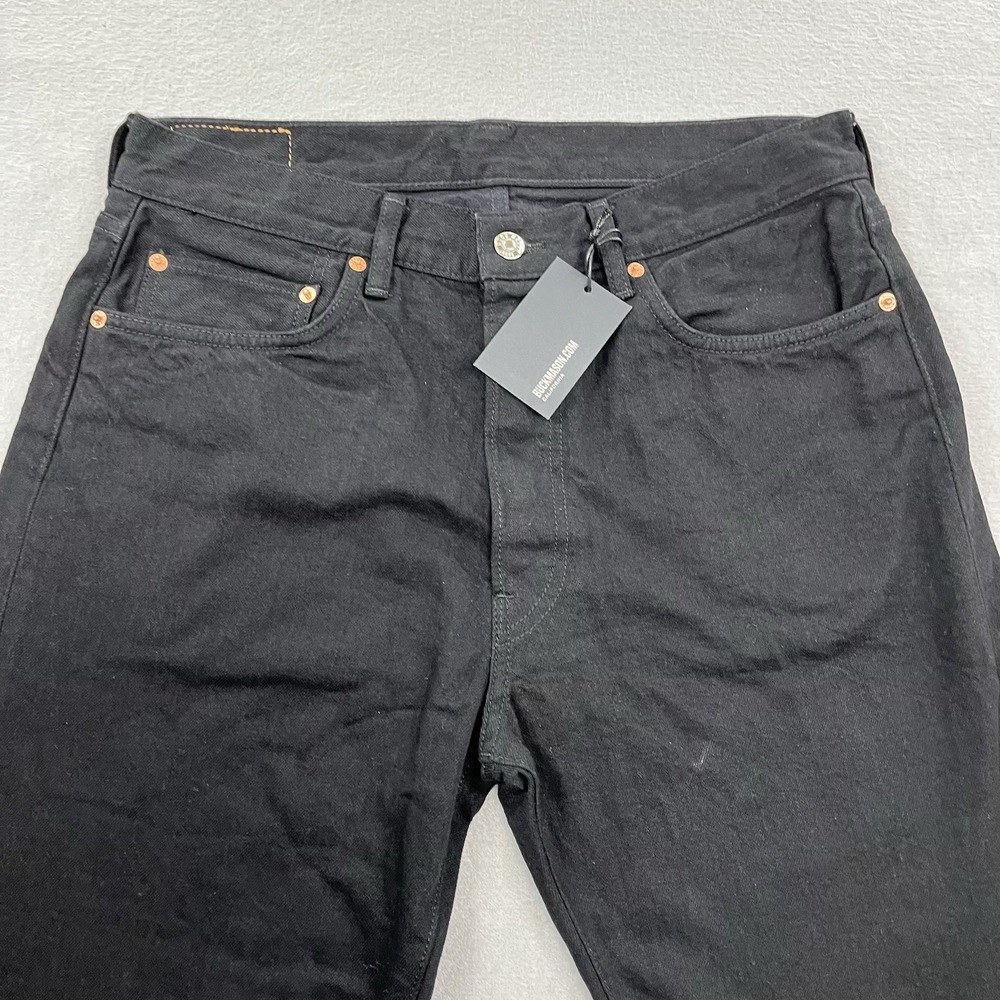 Buck Mason Jeans Mens 32x29 Black Denim 13.25oz Ford Standard Button Fly - Picture 2 of 15